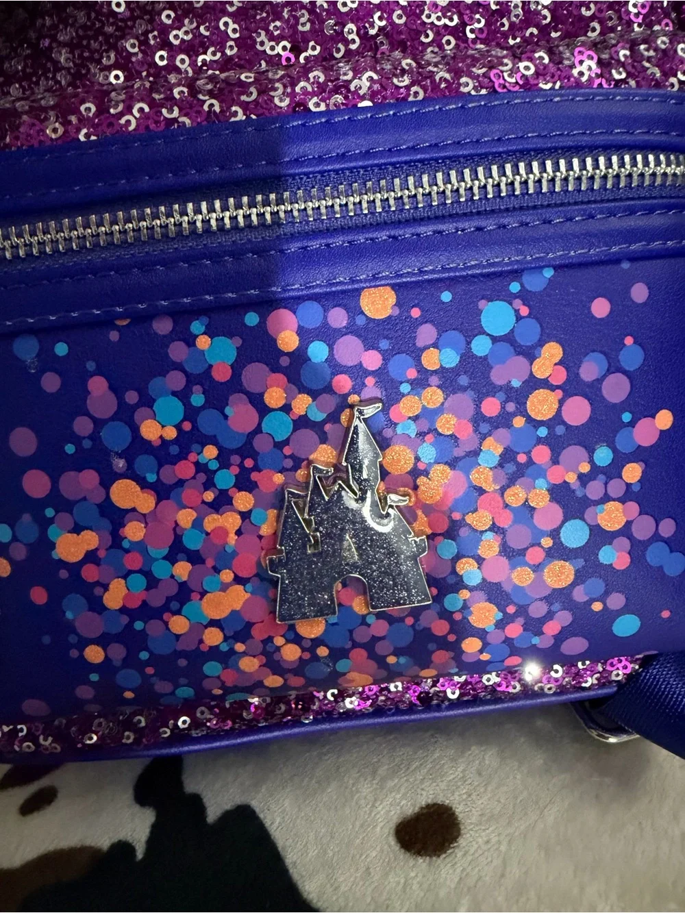 Disney Purple Sequin Minnie Ear Mini Backpack